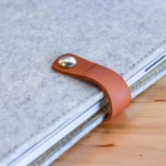 closed grey leather case